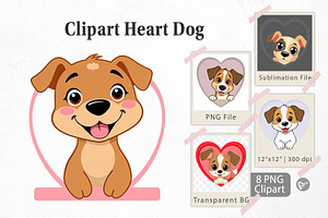 Clipart Heart Dog, a Graphic by Artnoy