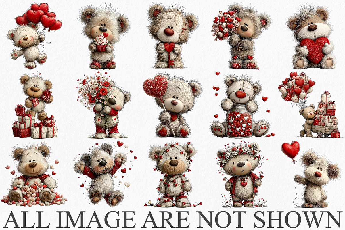 Whimsical Valentine Teddy Bear, an Illustration by Canvas Craft (Photo 3 of 6)