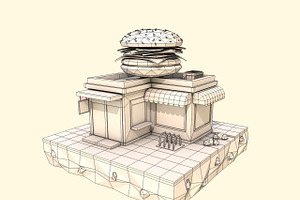 Low Poly Burger Cafe