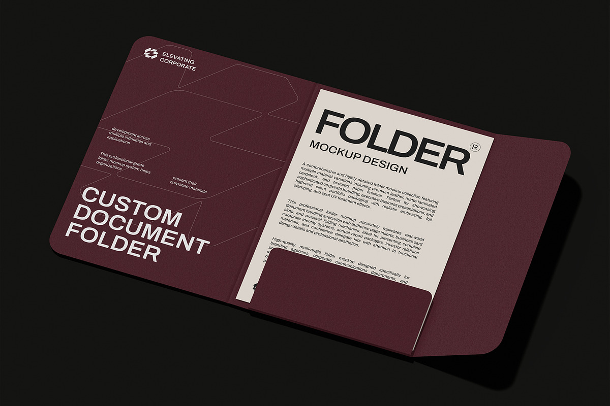 Folder Mockup, a Merchandise Mockup by Unerispace (Photo 2 of 5)