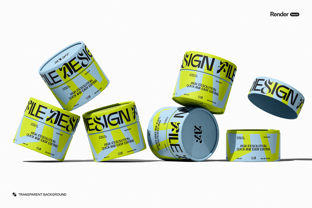 Paper Tube Mockup Set, a Packaging Mockup by Renderteam (Photo 17 of 20)