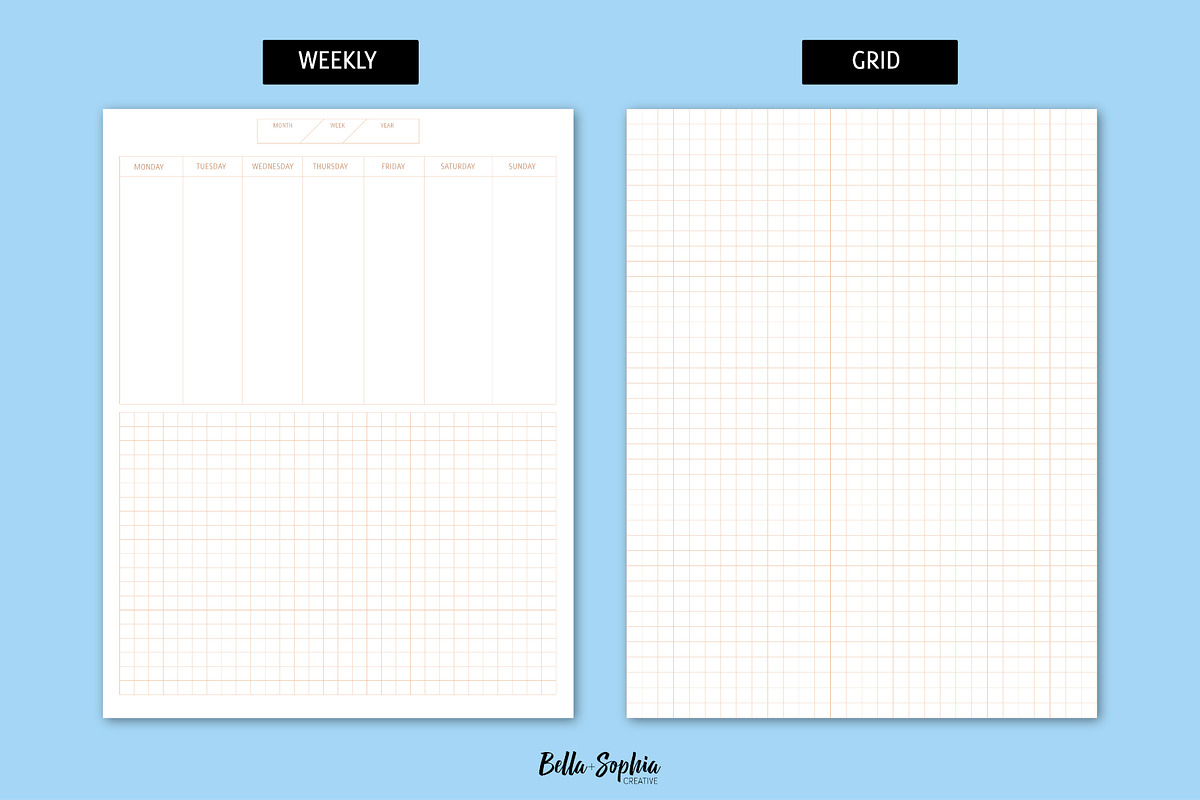 Neutral Bujo: 4 Page Printable, a Stationery Template by Bella+Sophia Creative (Photo 2 of 5)