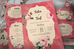 Shabby Chic Wedding Invitation Set, an Invitation Template by Aarley Kaiven