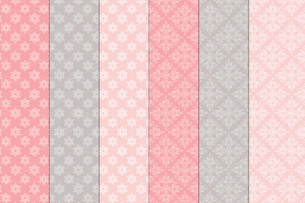 Pink Christmas Wreaths & Patterns, an Illustration by Amanda Ilkov (Photo 5 of 5)