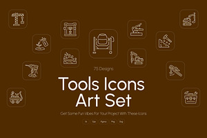Tools Icon Art Set, an Outline Icon by Prosymbols