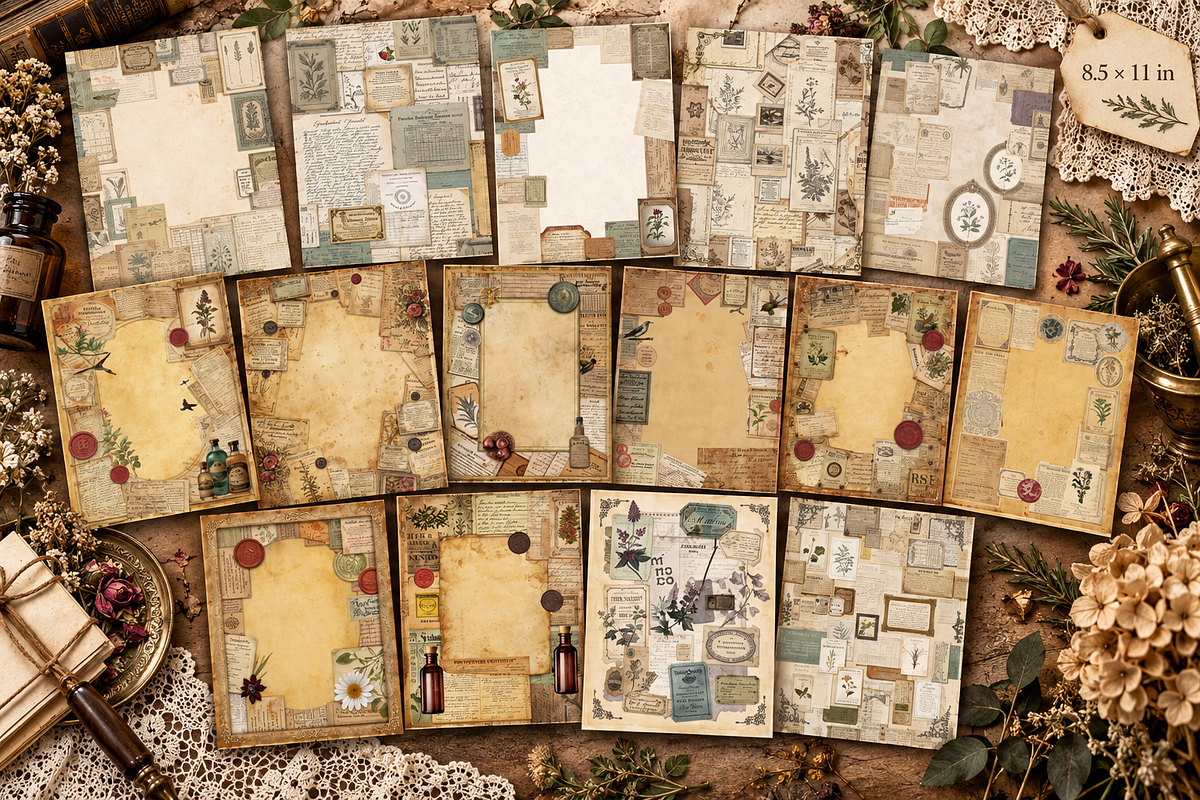 Victorian Herbarium Apothecary, a Background Graphic by Printable Treasure (Photo 4 of 4)