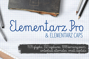 Elementarz Pro, a Script Font by Leitmotif