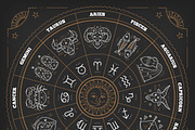 Zodiac circle with horoscope signs, an Animal Illustration by painterr (Thumbnail 2 of 2)