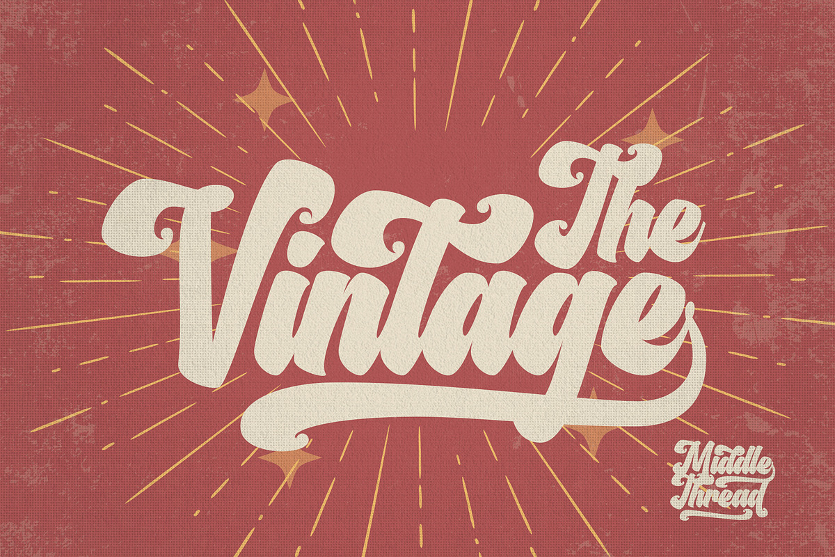 Middle Thread - Retro Font, a Script Font by Maculinc Type (Photo 7 of 11)