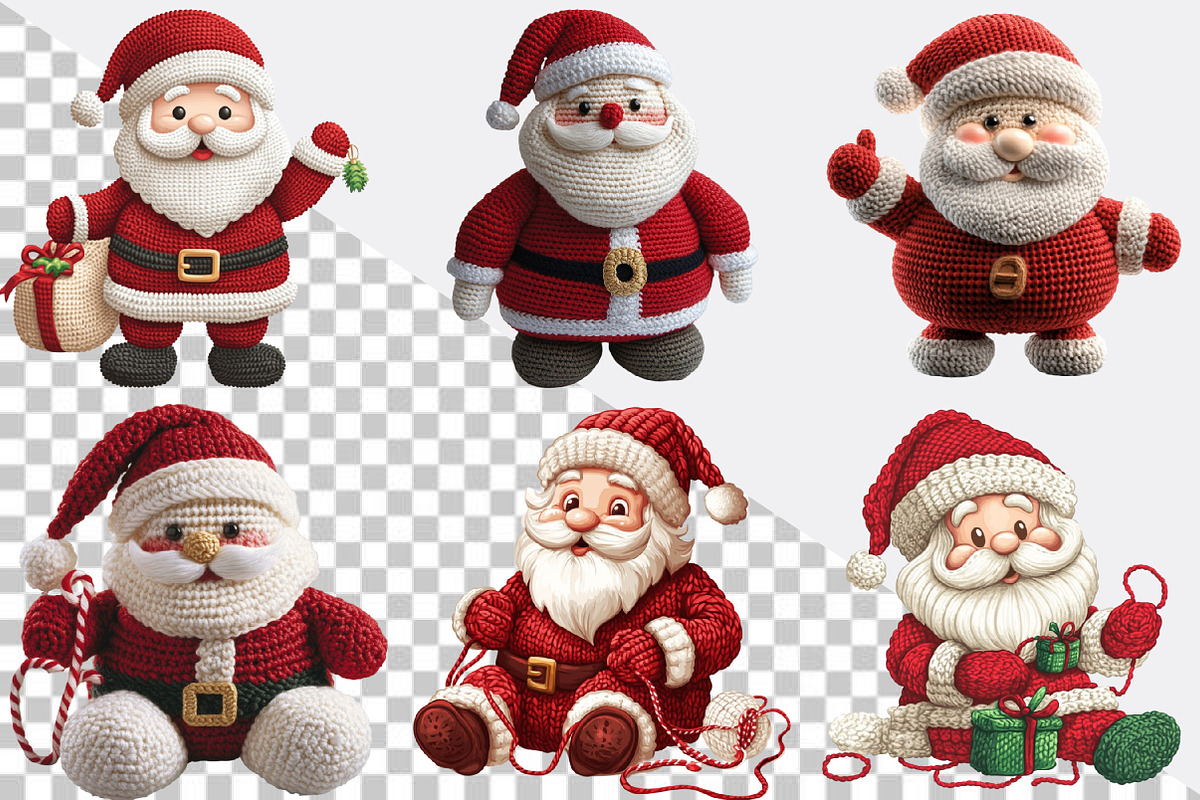 Crochet Yarn Christmas Santa Clipart, an Illustration by SVGArt (Photo 2 of 8)
