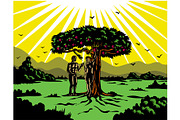 Adam and Eve in Garden of Eden WPA, a Decorative Illustration by patrimonio (Thumbnail 1 of 3)