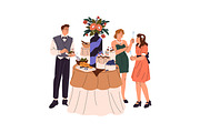 People eating at festive table set, a Person Illustration by PaperTrident (Thumbnail 12 of 13)