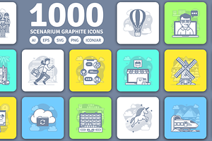 1000 Scenarium Graphite icons, a Duotone Icon by Icojam store