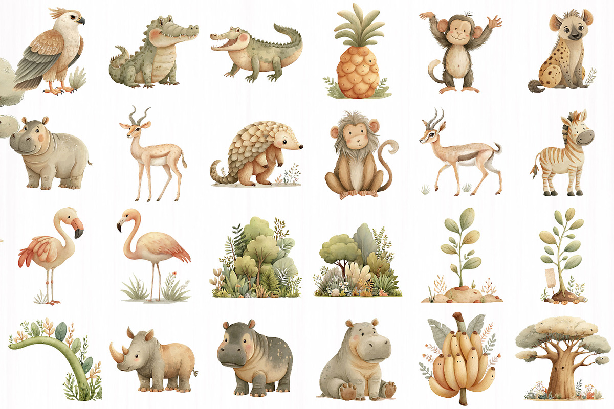 Safari Friends Animals collection, an Illustration by DreamCafeArt (Photo 3 of 10)