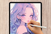 Perfect Hair Brushes for Procreate, a Brush Add-On by Cozy Brushery (Thumbnail 6 of 9)