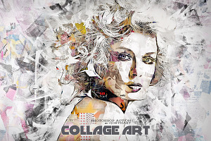Collage Art Photoshop Action, an Action Add-On by GorynArt