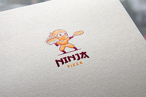 Ninja Pizza Mascot Logo