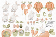 Watercolor Easter Clipart Set, an Illustration by Gau Silva Studio (Thumbnail 2 of 5)