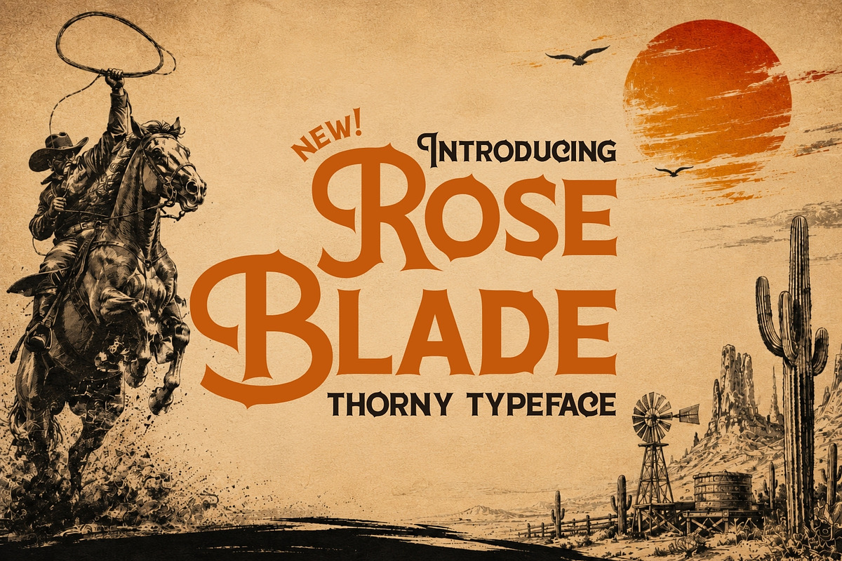 Roseblade - Thorny Vintage Typeface, a Sans Serif Font by HipFonts (Photo 11 of 11)