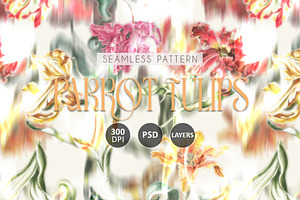 Blurred Parrot Tulips Pattern