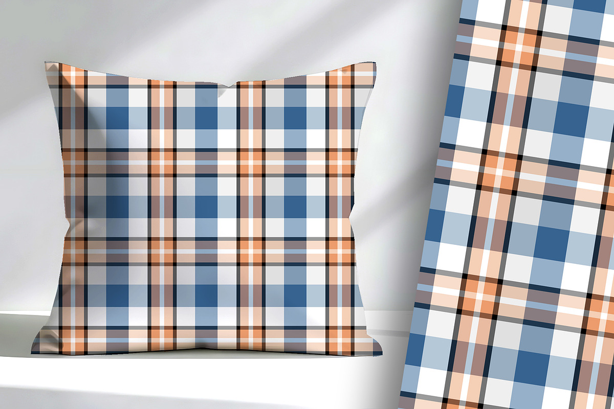Peach Blue and Grey and Retro 60s Pl, a Pattern Graphic by Sharon Schwalbe (Photo 2 of 5)
