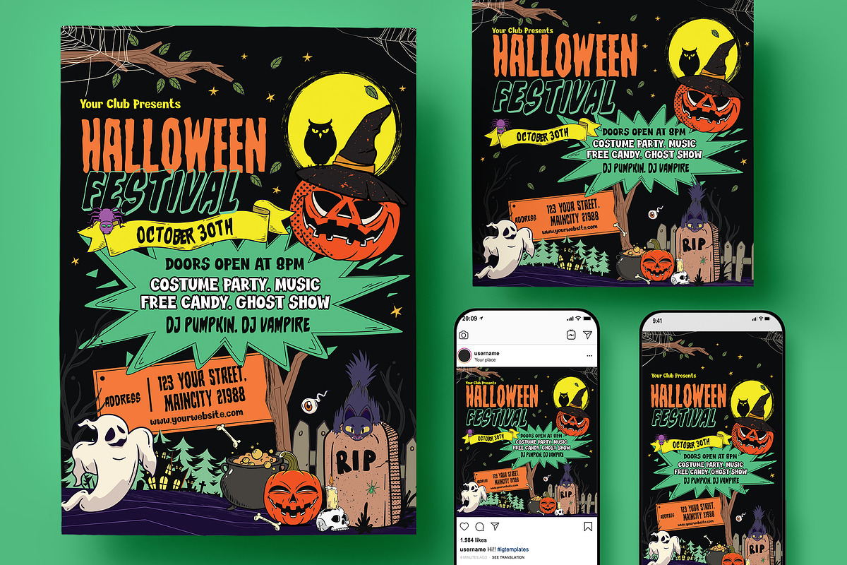 Halloween Flyer, a Flyer Template by Creativestoree (Photo 1 of 5)