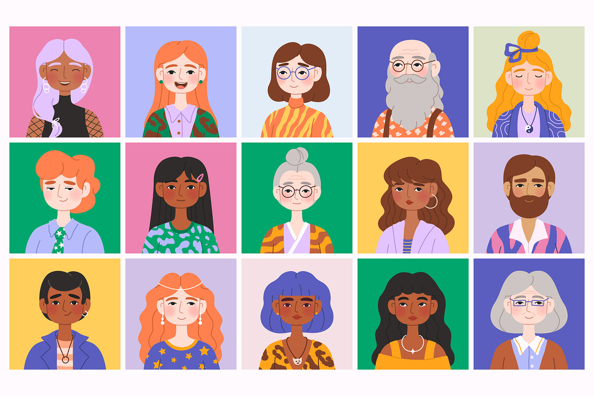35 Diverse People Avatars, a Person Illustration by IuliiaSavko (Photo 5 of 8)