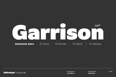 Garrison, a Sans Serif Font by Latinotype