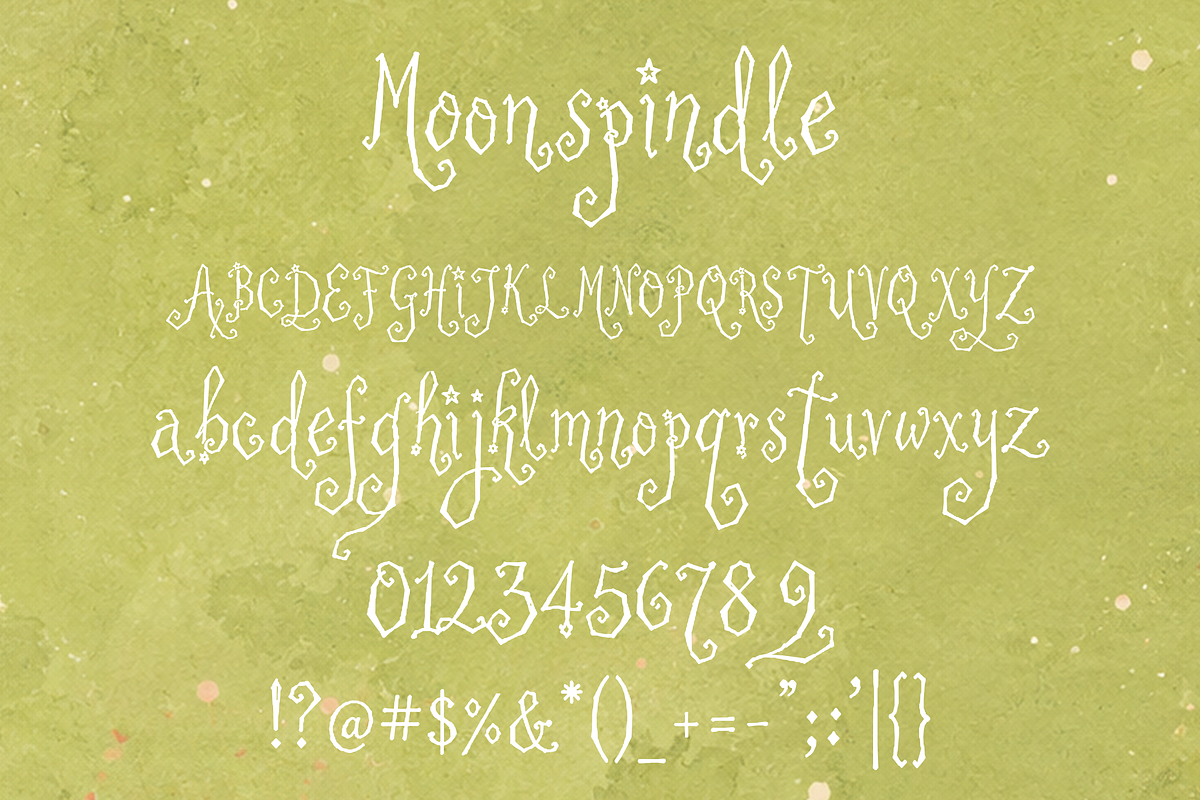 Moonspindle - Whimsy Font, a Handwritten Font by Lilithcollageart (Photo 6 of 14)