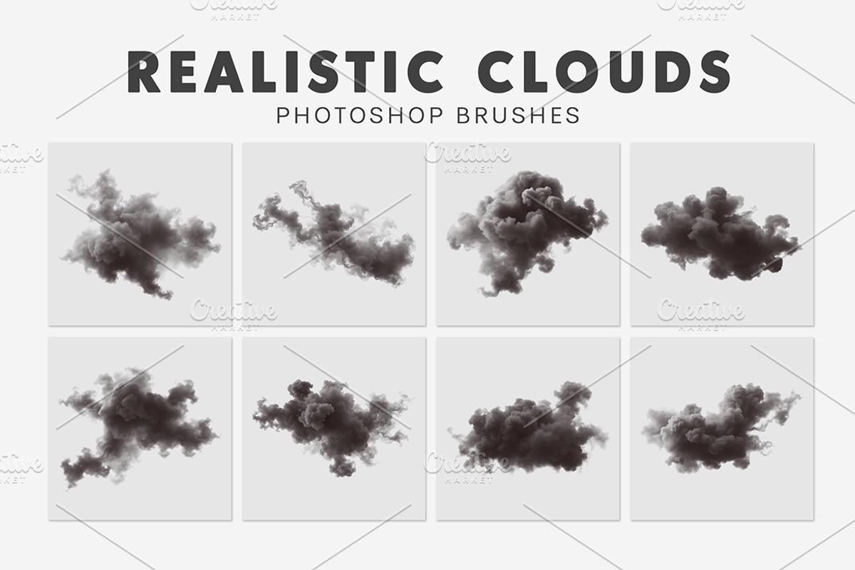 40 Realistic Clouds Brushes, a Brush Add-On by AB-TheDesigner (Photo 2 of 6)