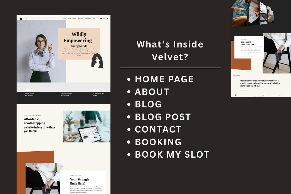 Velvet - Bold Feminine Wix Website, a Wix Template by Design Unique (Photo 4 of 7)