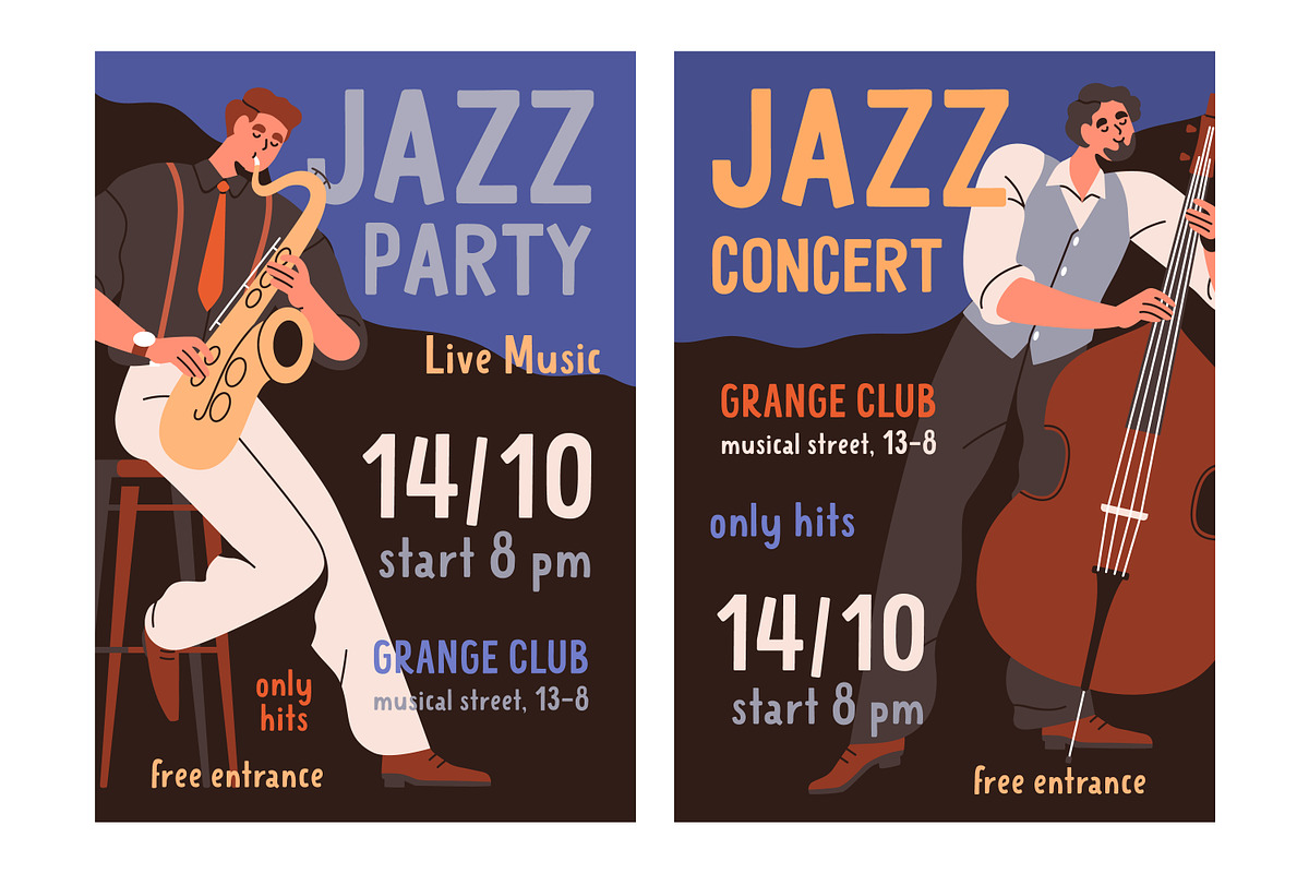 Jazz music concert, posters designs, a Background Graphic by Good Studio (Photo 3 of 7)
