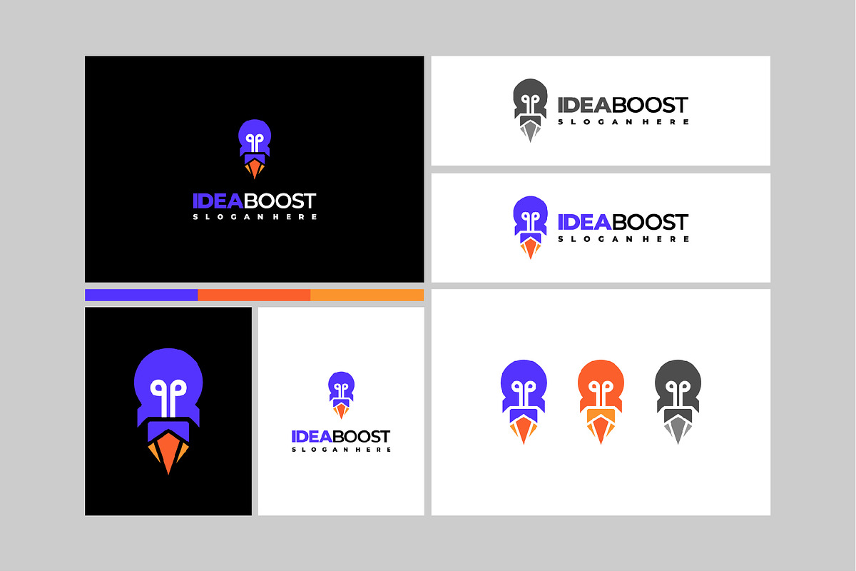 Set of Idea boost Logo designs, a Branding & Logo Template by Lucky Creative (Photo 4 of 5)