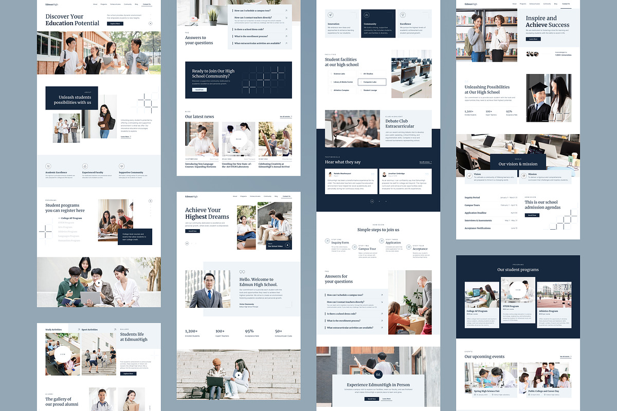 Senior High School Website, an UI Kit Template by peterdraw (Photo 7 of 9)