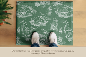 Dinosaur Toile De Jouy Pattern Set