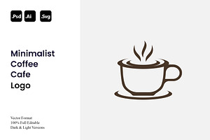 Minimalist Coffee Cafe Logo, a Branding & Logo Template by Luxury Logos