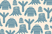 Festive Winter Linocut Bundle, a Seasonal Illustration by ClayStudio (Thumbnail 8 of 8)