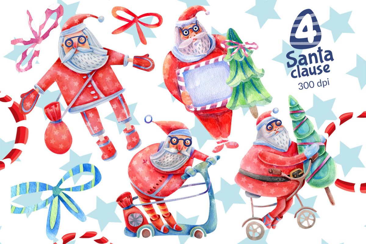 Santa Claus watercolor and Christmas, a Graphic by Olha Kalyta (Photo 2 of 8)