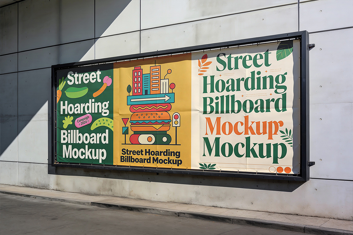 Street Hoarding Billboard Mockup, an Advertising Mockup by Pitchlook.Studio (Photo 4 of 4)