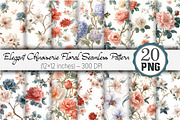 Elegant Chinoiserie Floral Seamless, a Pattern Graphic by Design Market (Thumbnail 1 of 4)