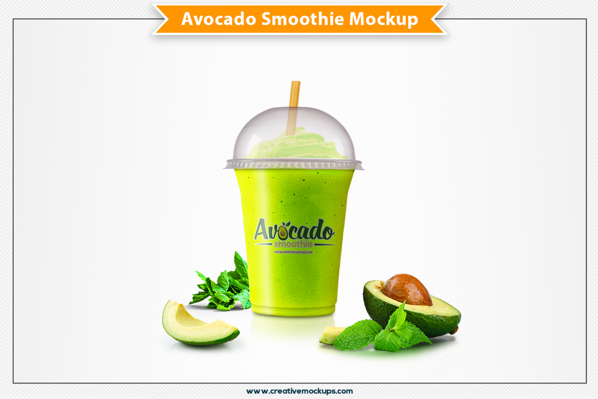 Avocado Smoothie Mockup, a Product Mockup by Plus Media (Photo 1 of 6)