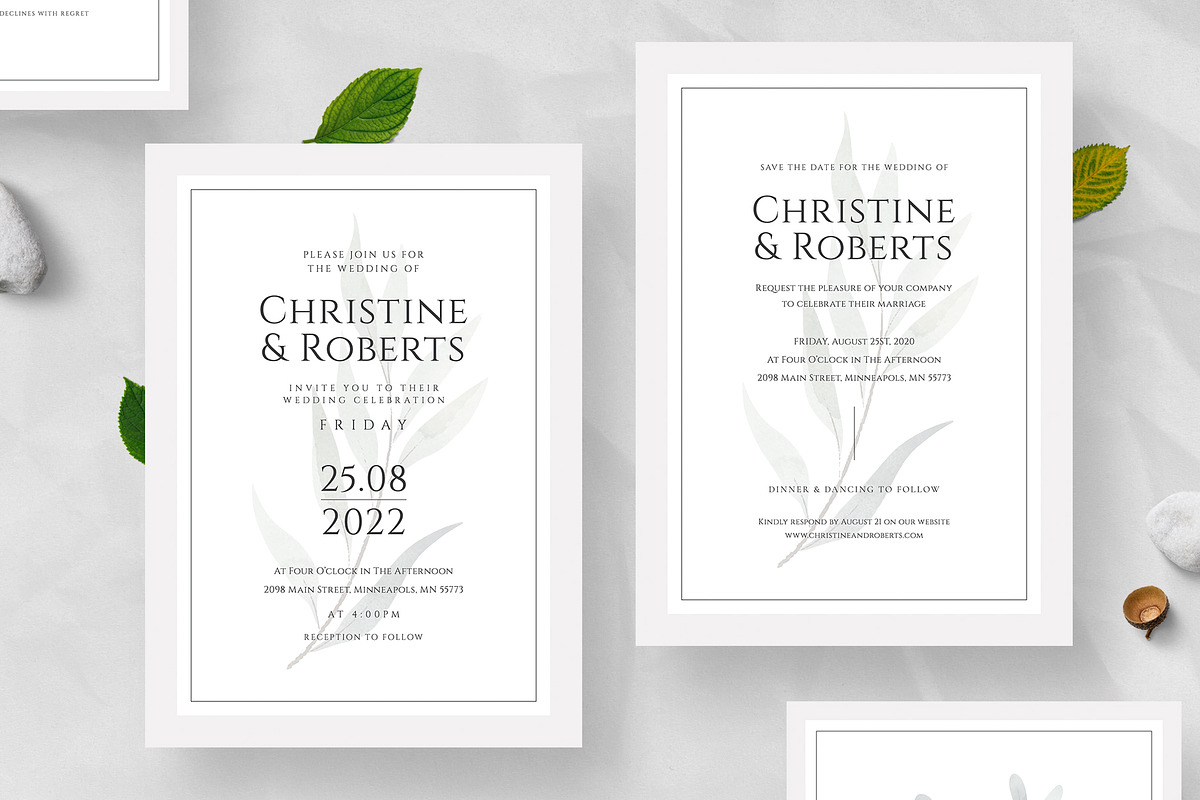 Minimalist Wedding Invitation Set, an Invitation Template by Theme Weavers (Photo 2 of 5)