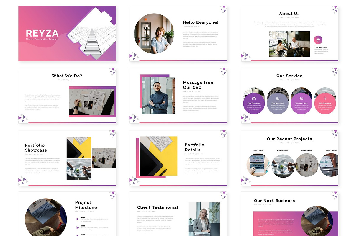 Reyza - Powerpoint Template, a Presentation Template by AQR Studio