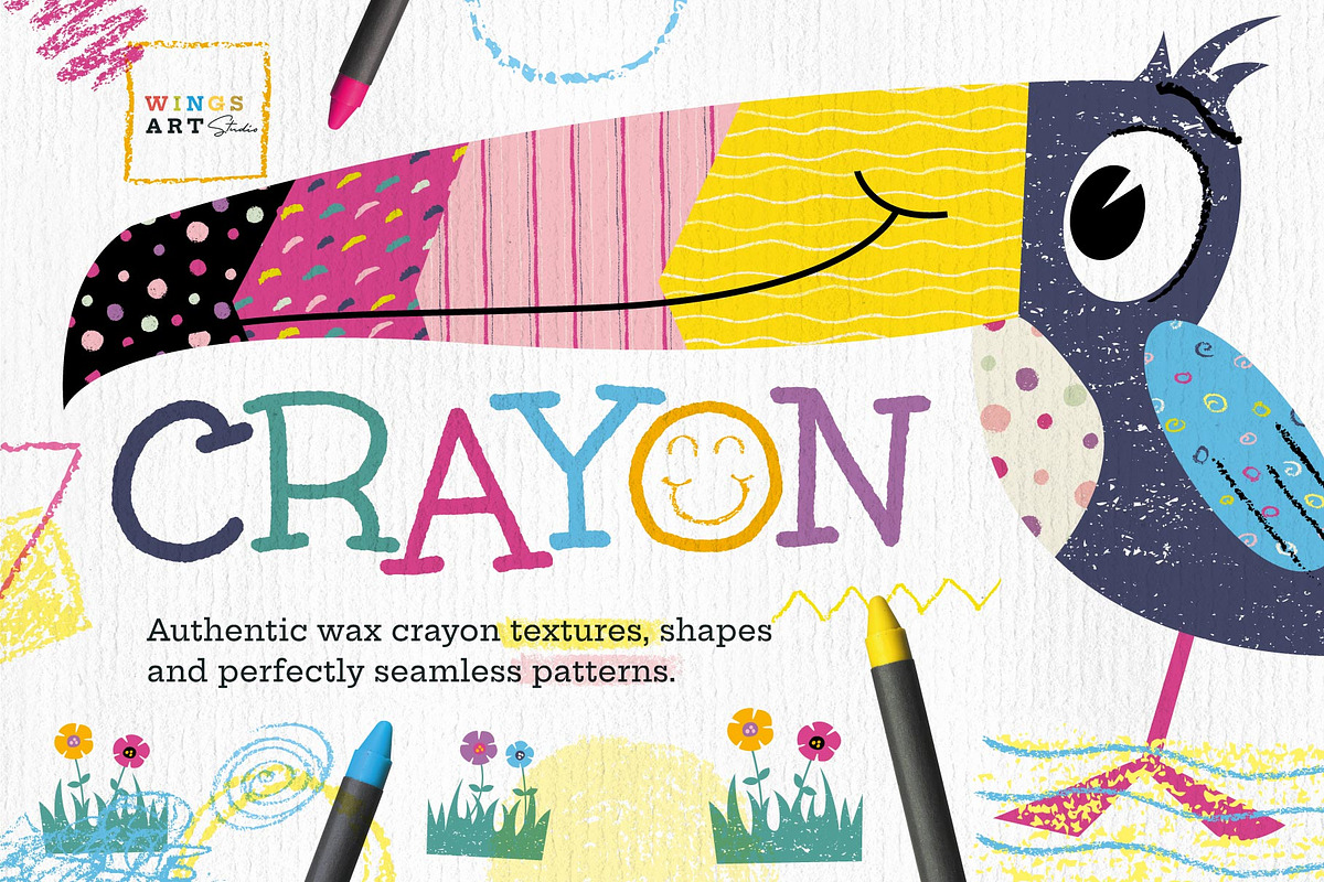 Wax Crayon Textures and Patterns, a Texture Graphic by Wingsart Studio (Photo 1 of 8)