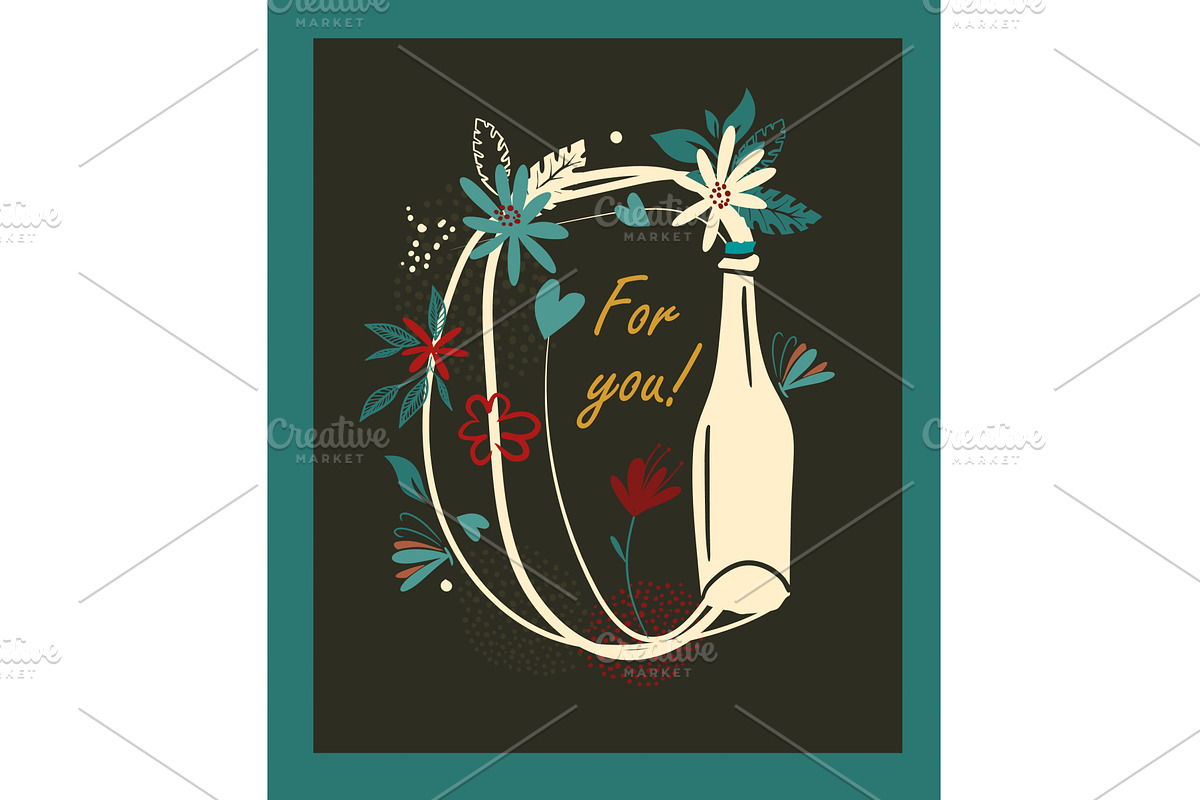 Congratulations. Card with a vase, a Texture Illustration by Nenahliadava Design