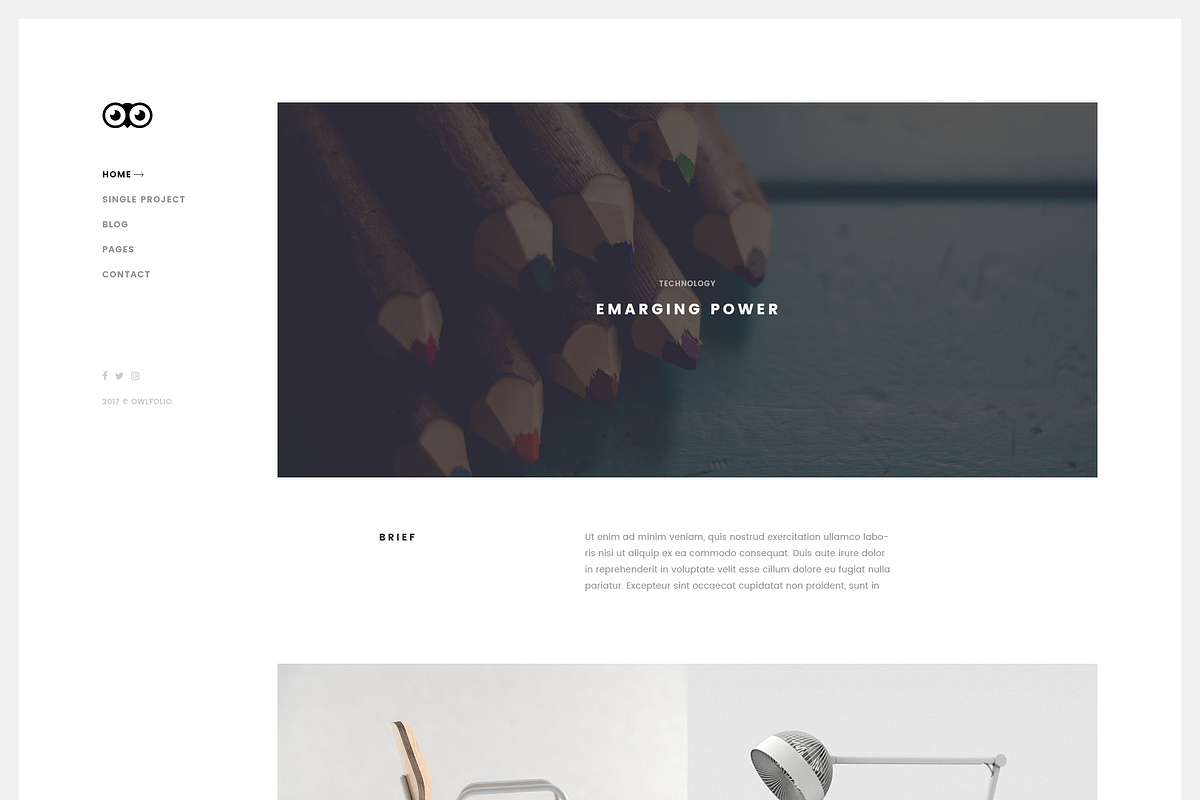 Owlfolio Minimal Portfolio Template, a Websites & App Template by bigpsfan's SHOP (Photo 13 of 16)