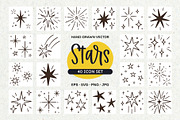 Stars & Sparkle Doodle Icons, an Outline Icon by insemar (Thumbnail 1 of 4)