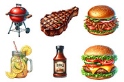 Watercolor Bbq Barbecue Clipart, an Illustration by CreationArt (Thumbnail 4 of 5)