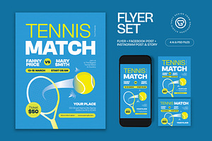 Tennis Match Flyer, a Flyer Template by graphicook