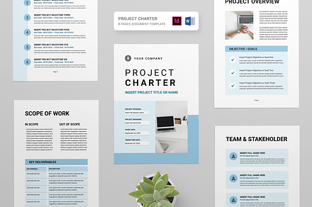 Project Charter Template, a Stationery Template by Leaflove